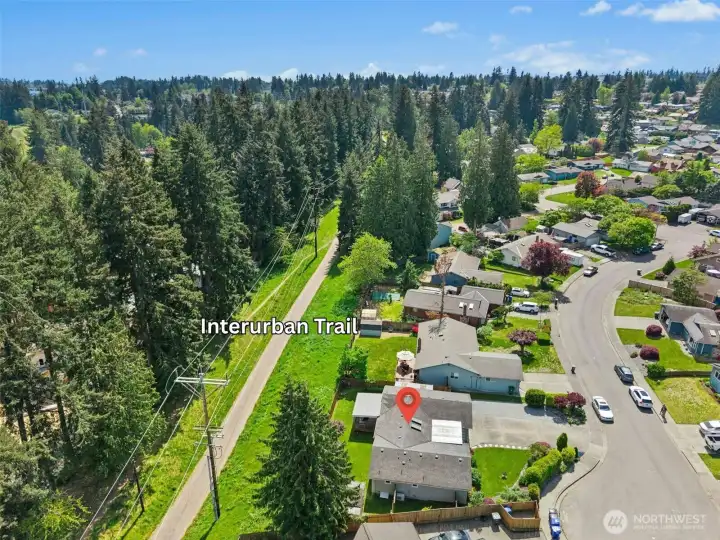 Quick access to the Interurban Trail for all your recreational activities!