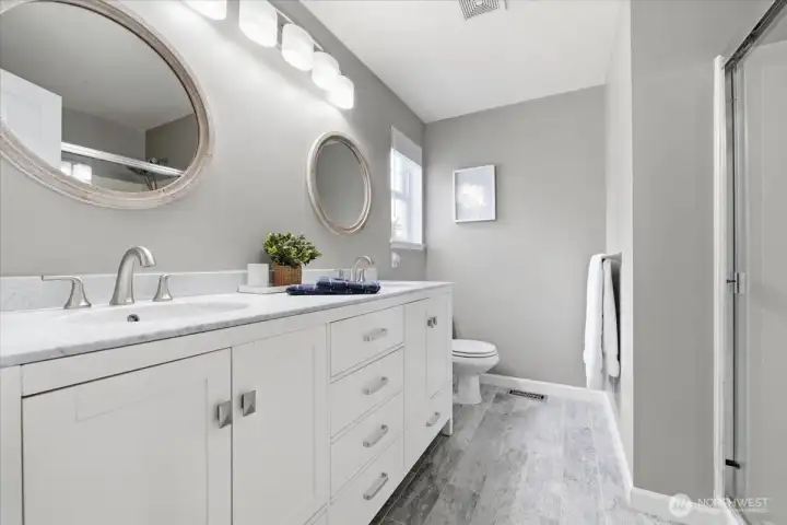 Ensuite spa-inspired bath--with double sinks and tons of storage1