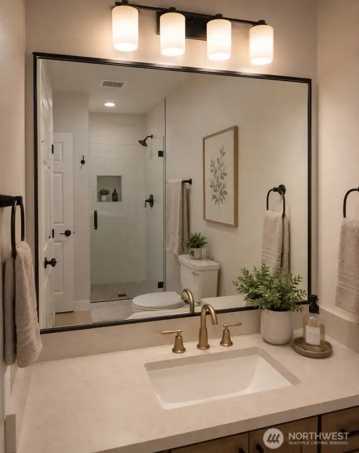 This is an example of what the area off of the upper level closet sink area could be.