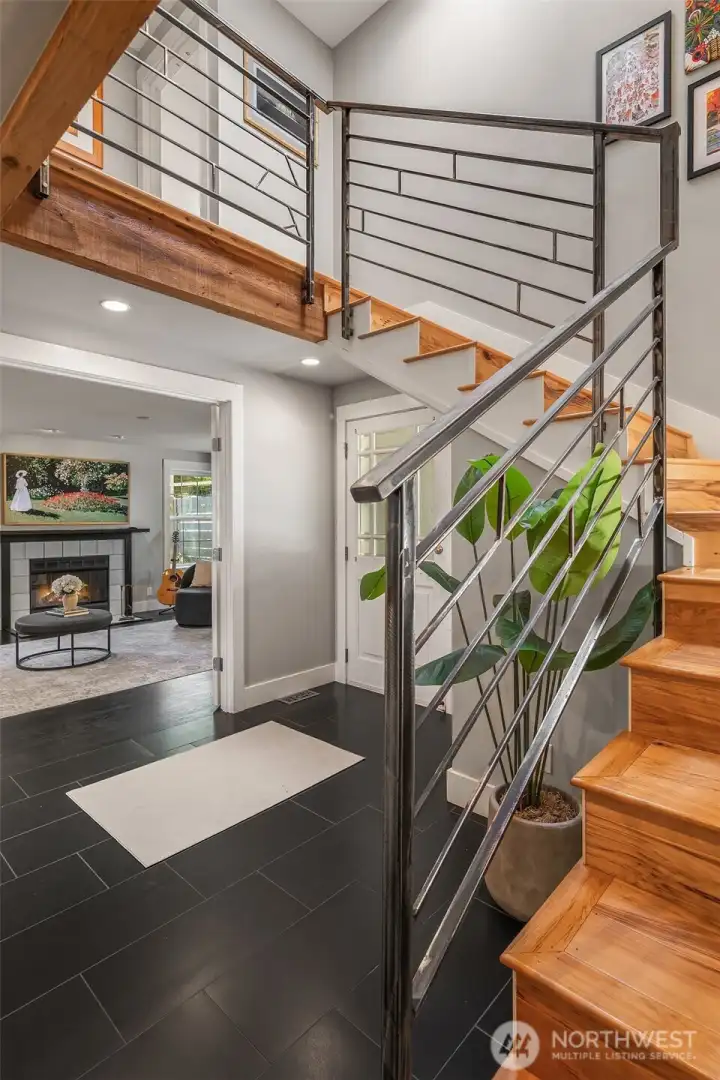 The living room is through the entrance hall. The living room is through the entrance hall.