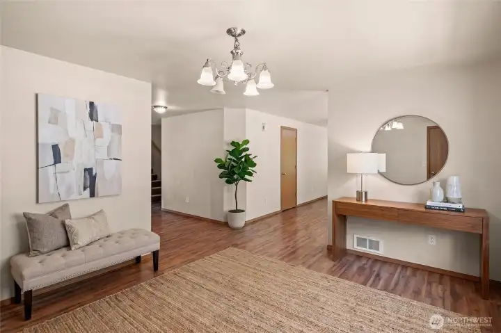 Virtually staged...this is another look at the entry, with different design! Virtually staged...this is another look at the entry, with different design!