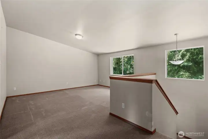 Upstairs. Big bonus room is perfect for Games, media room and more. Upstairs. Big bonus room is perfect for Games, media room and more.