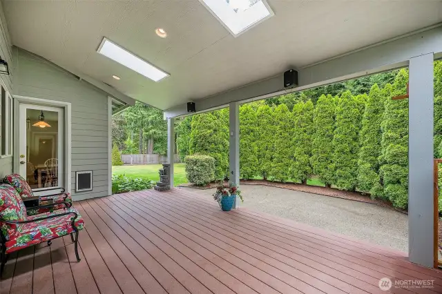 Back deck with kitchen/ family room entrance