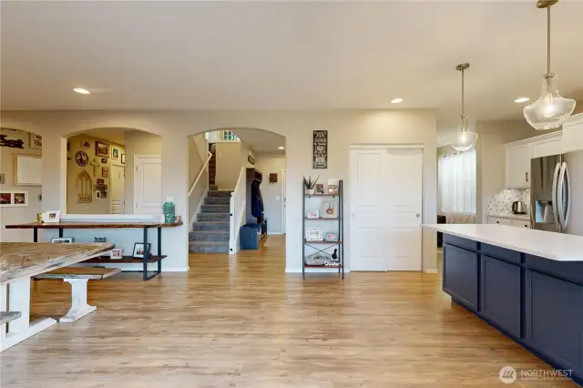 kitchen to living room-sellers are using living room as dining room