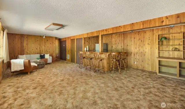 Finished Rec Room Daylight Basement & Bar
