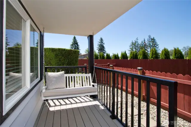 Additional porch is perfect for quiet relaxation.