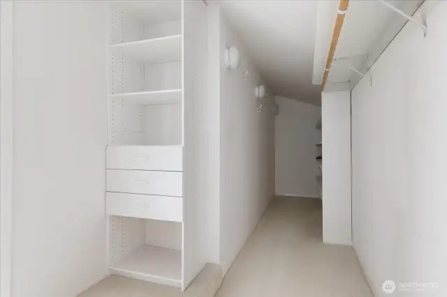 Large primary closet with built-ins