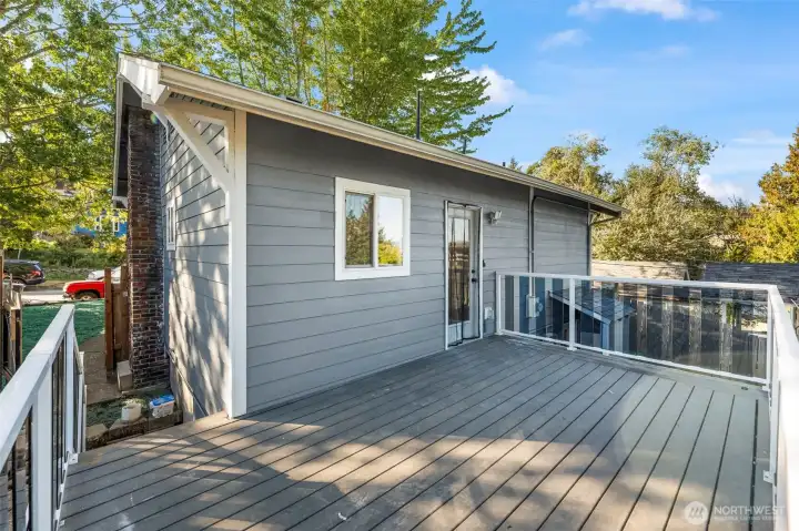 What a great space! With stairs down to the yard too!