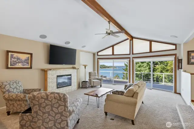 Natural Gas fireplace adds to the ambience of this home!  Solar panels on the home lead to very low power bill. The average of $20 per month.