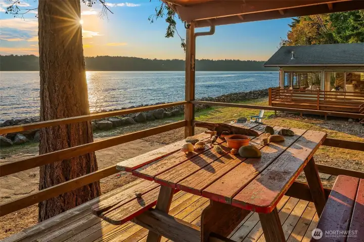 Smaller cabin covered deck