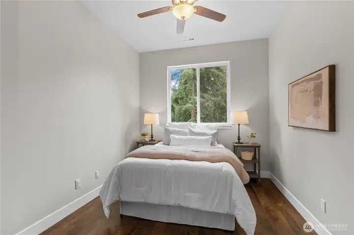 Bedroom main floor with opening murphy closet