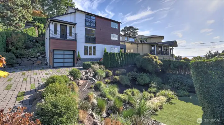 Lush greenery creates a private, natural setting