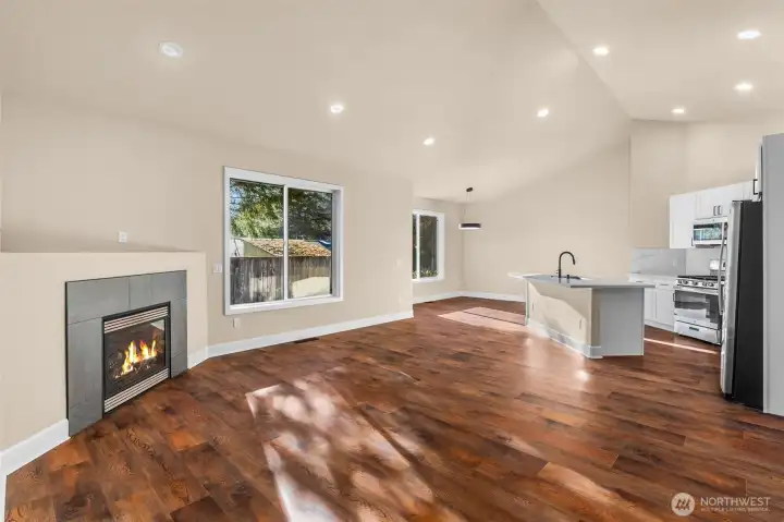 Light, bright and cozy great room.