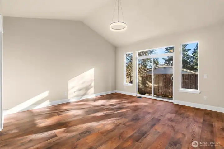 Step into your oversized primary retreat.