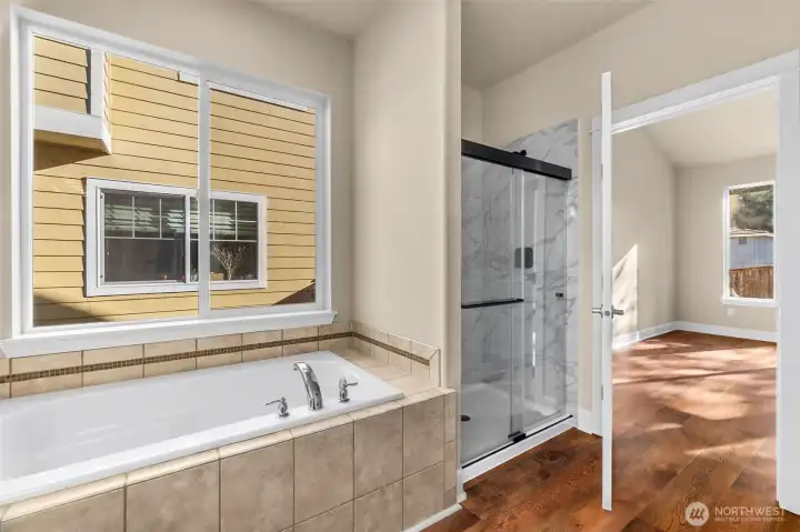 All new quartz shower with glass doors and new fixtures.