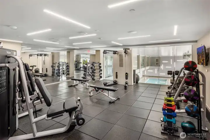 2-story fitness center offers everything you'll need to stay fit!