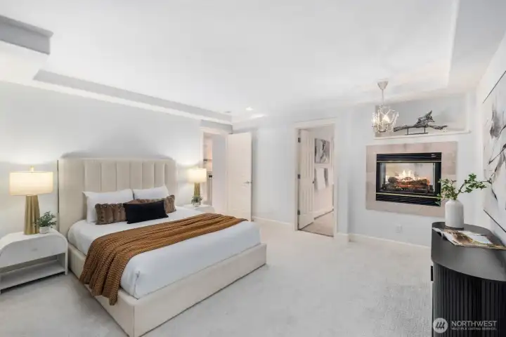 Gas double sided fireplace