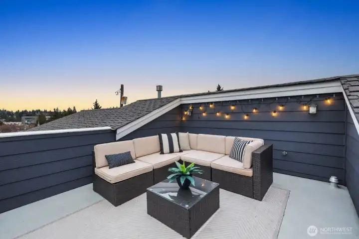 Roof top deck relaxation with your evening sunsets
