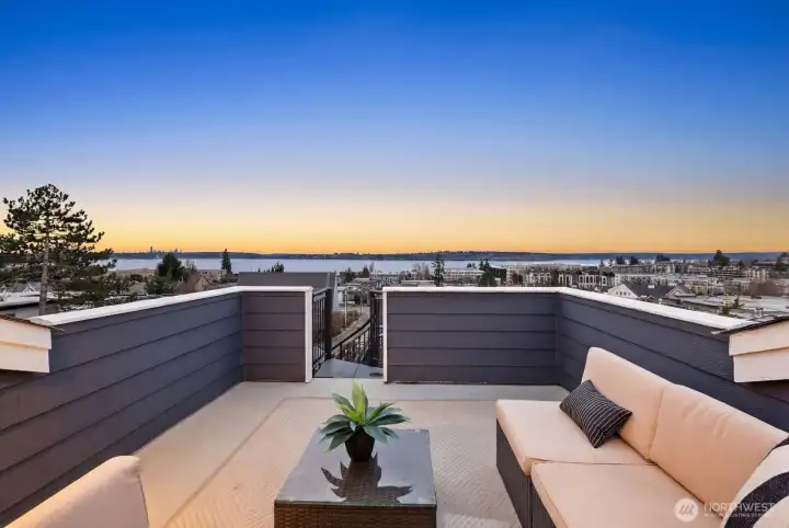 Stunning views of Mountain, Water and downtown Seattle