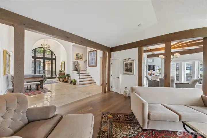 The recent design enhancements include reclaimed European oak which is used to frame living spaces.  This allows for expansive views from the open floor plan, and adds warmth and character throughout the home.