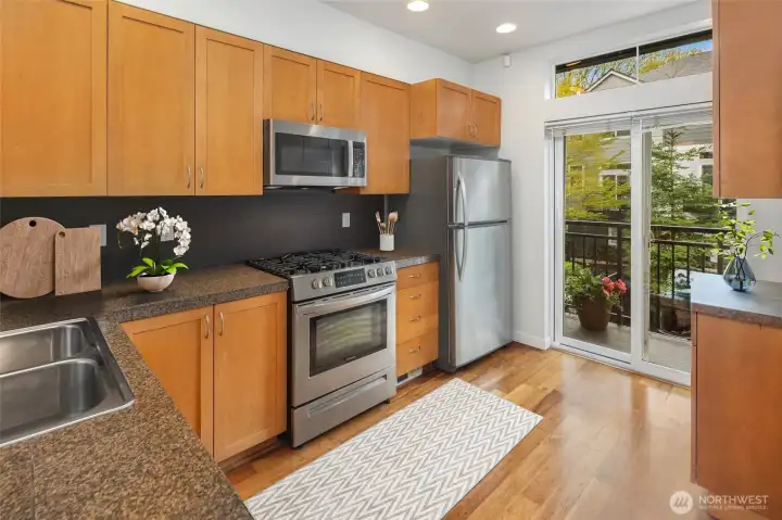 Opening to a charming Juliet-style balcony, ideal for morning coffee or grilling.