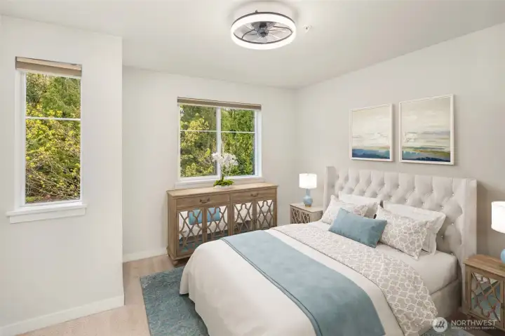 Master Bedroom at upper level with territorial view