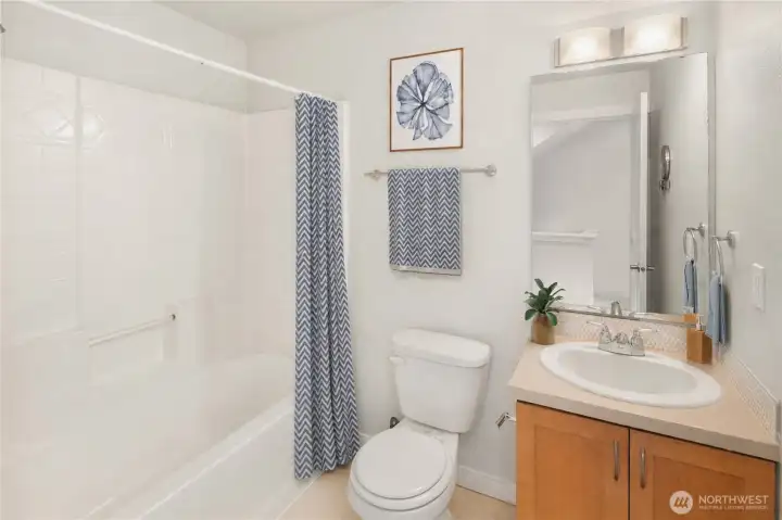 Full Bath adjacent to 3rd bedroom at upper Level