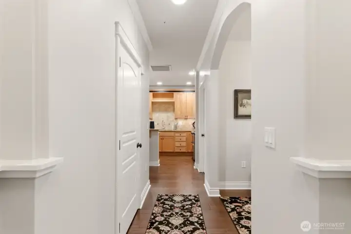As you enter your home, you have a closet and a half bath for you to use for you or your guest.