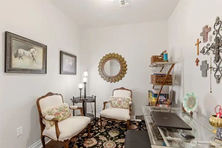 Just off the main hallway you have the Den/office space for you to study/work or enjoy how you see fit. Maybe a yoga space?