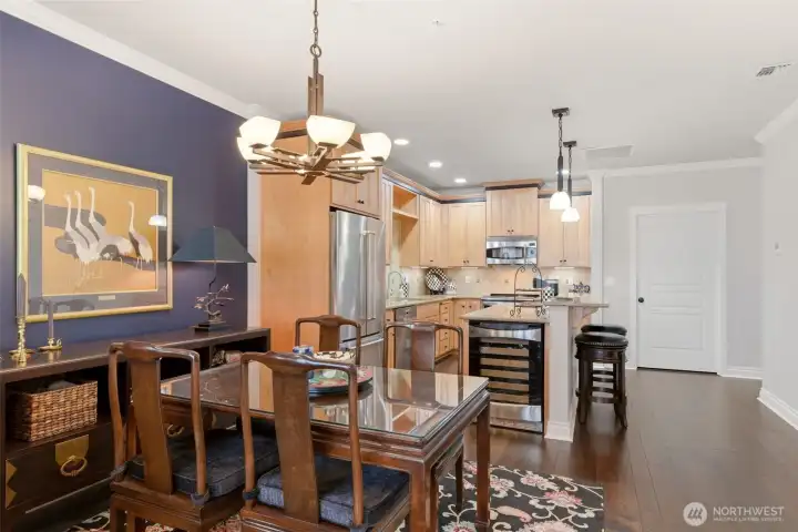 Large open space to enjoy and to use to have friends over or to set up a fun little dinner for two.