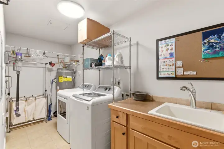 Wash and Dry with sink for clean up with extra storage.