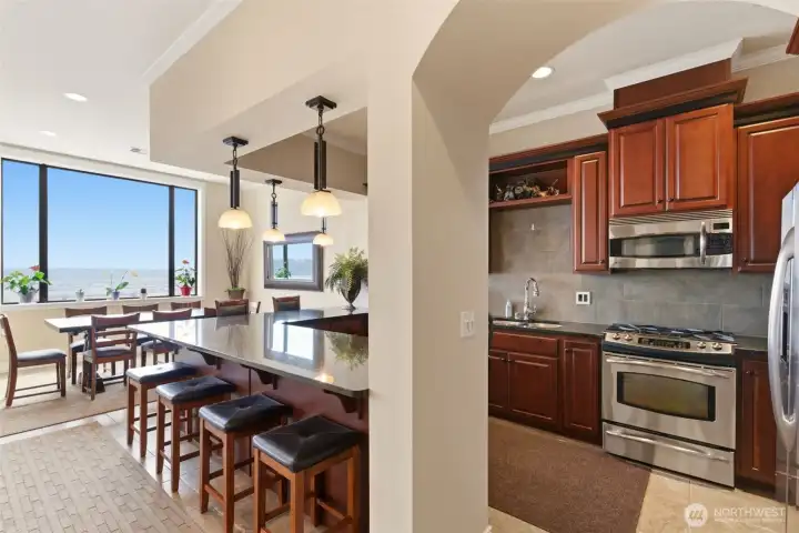Full kitchen in the 9th floor party room