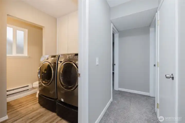 Downstairs bathroom with washer & dryer