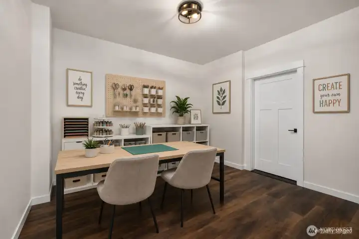 Extra "room" in basement for crafting, reading, playroom...etc. Extra "room" in basement for crafting, reading, playroom...etc.