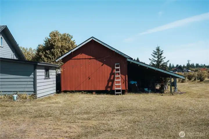 Attached garage and storage