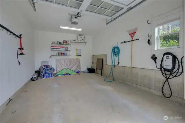 Store your toys and charge your car!  This finished garage space will come in very handy!