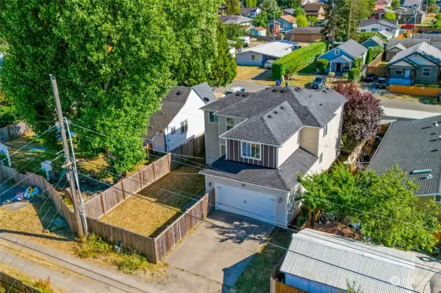 Aerial of back yard