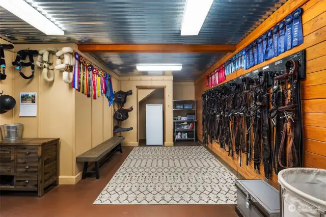 237 square foot heated tack room.