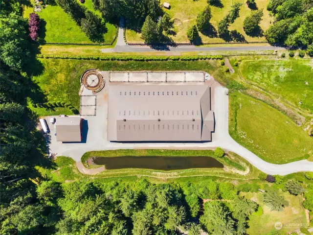 Equestrian facility and storage barn/ADU/apartment over view.