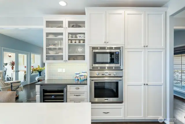 Sleek, modern and functional.  Thermador stainless steel appliances and loads of stylish storage.