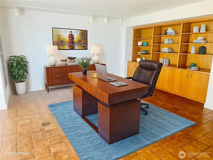 Office/den virtualy staged
