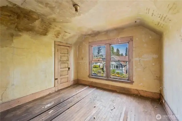 There are two bedrooms in the upper level. The first is shown here.
