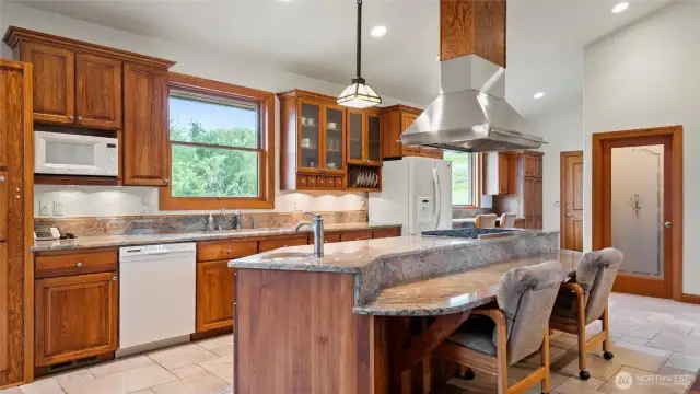 gourmet kitchen with all high end stainless appliances w/gas stove