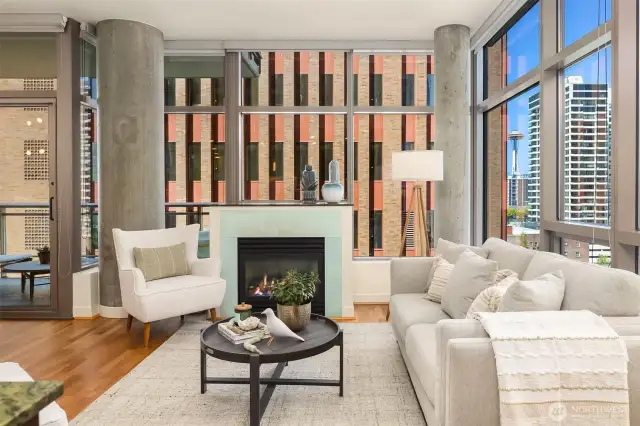 Welcoming gas fireplace