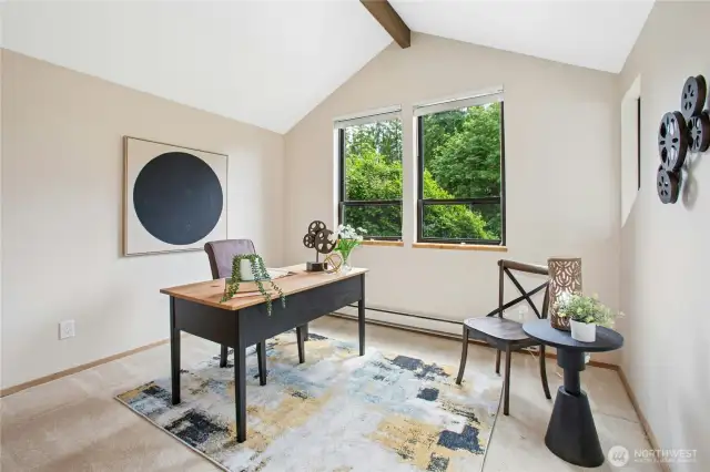 Large 4th bedroom offers vaulted ceilings and a large storage closet in addition to standard closet!