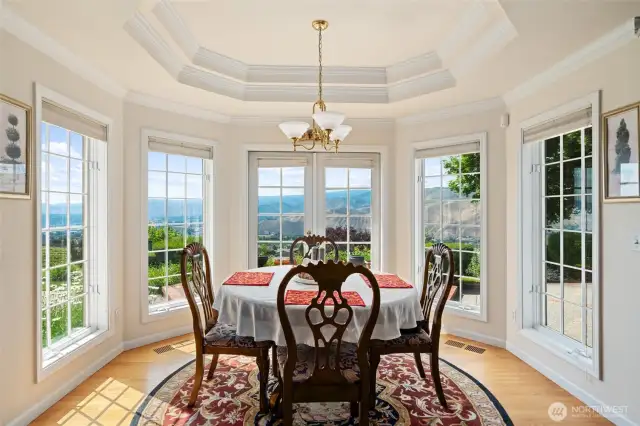 Informal Dining Room with french doors to patio.