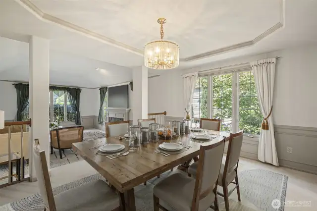 Virtually staged Dining room