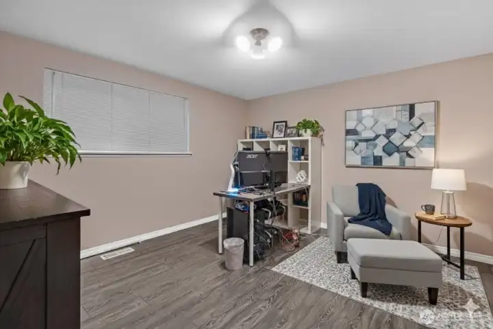 Bedroom three, currently being used as an office.