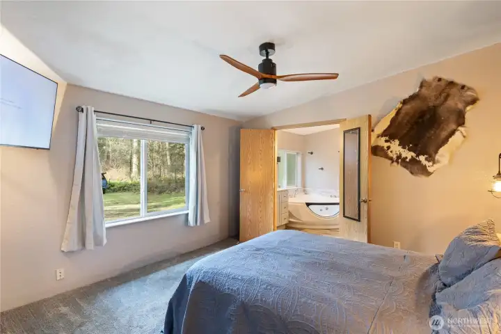 Primary Bedroom with large windows