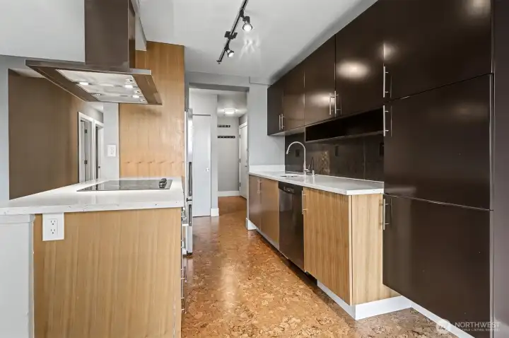 Kitchen looking at entry.